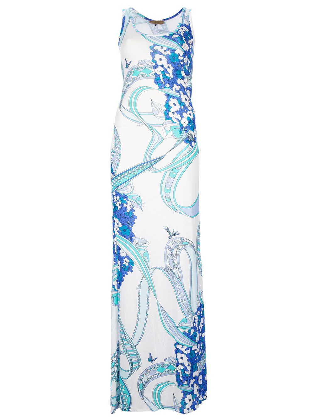Emilio Pucci Printed Maxi Dress in White (blue) | Lyst