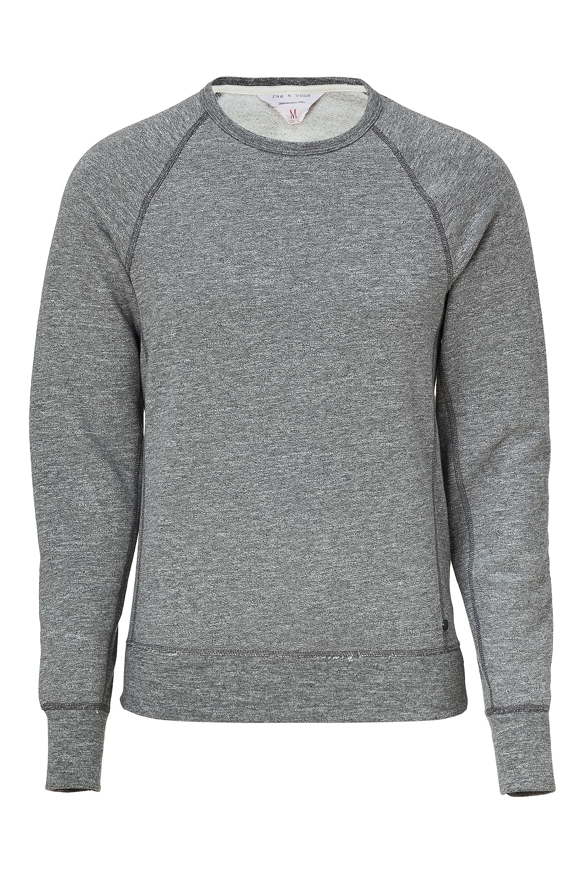 Rag & Bone Grey Cottonsuede Patch Sweatshirt in Gray for Men (grey) | Lyst