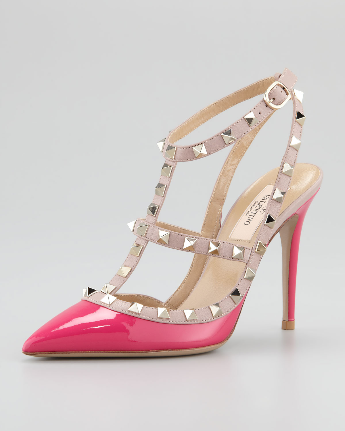 Lyst - Valentino Rockstud Sling-back Sandal in Pink
