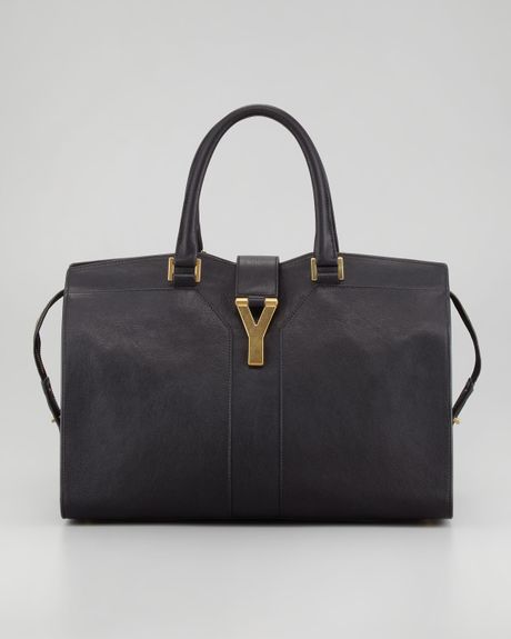 Saint Laurent Cabas Chyc Medium Tote Bag in Black | Lyst
