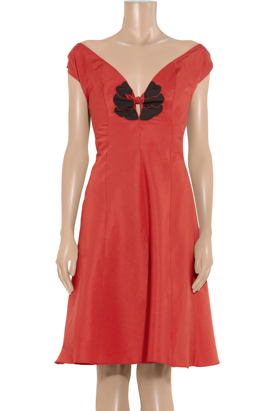 Lyst - Saint Laurent Cotton and Silk-Blend Dress in Red