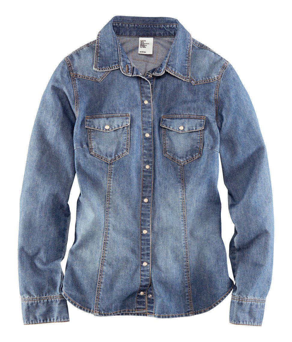 h & m denim shirt