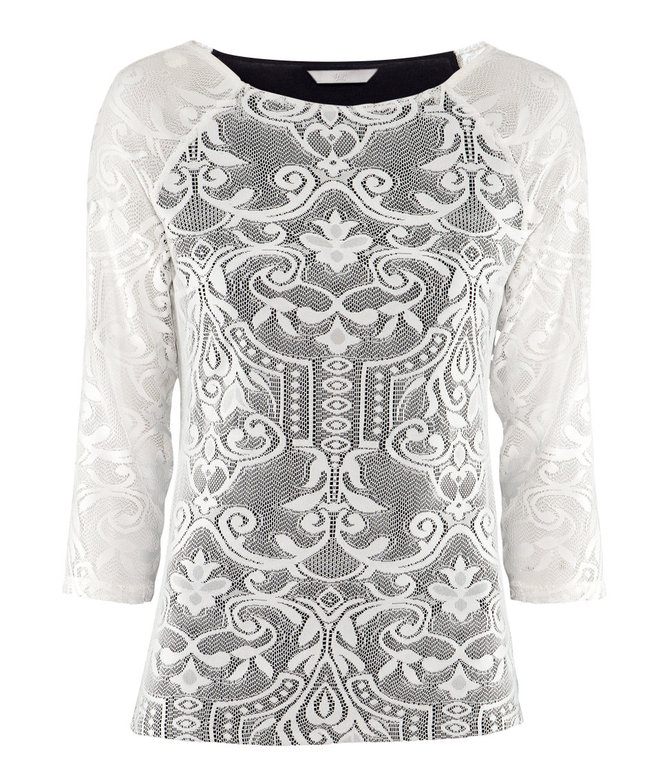 Lyst - H&M Lace Top in White