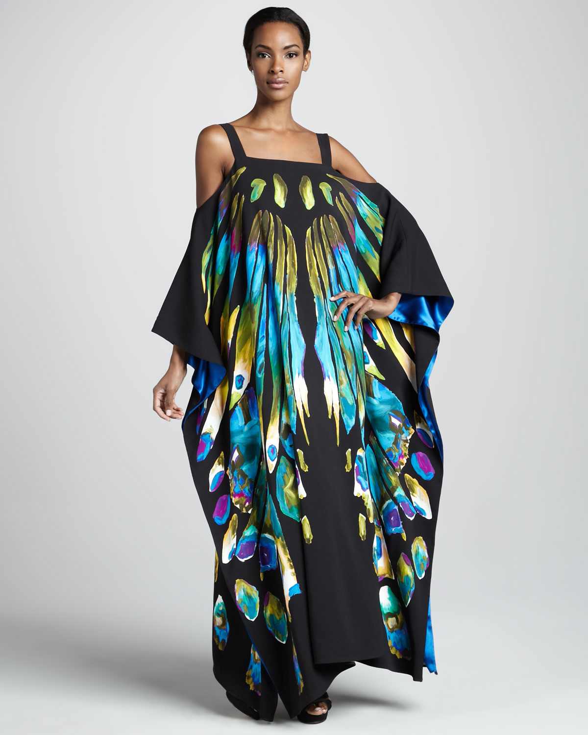 Lyst - Etro Coldshoulder Butterfly Caftan Gown in Black