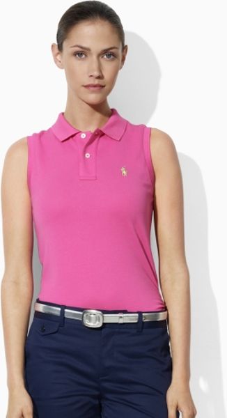 Ralph Lauren Golf Sleeveless Polo Shirt in Pink (madison pink) | Lyst