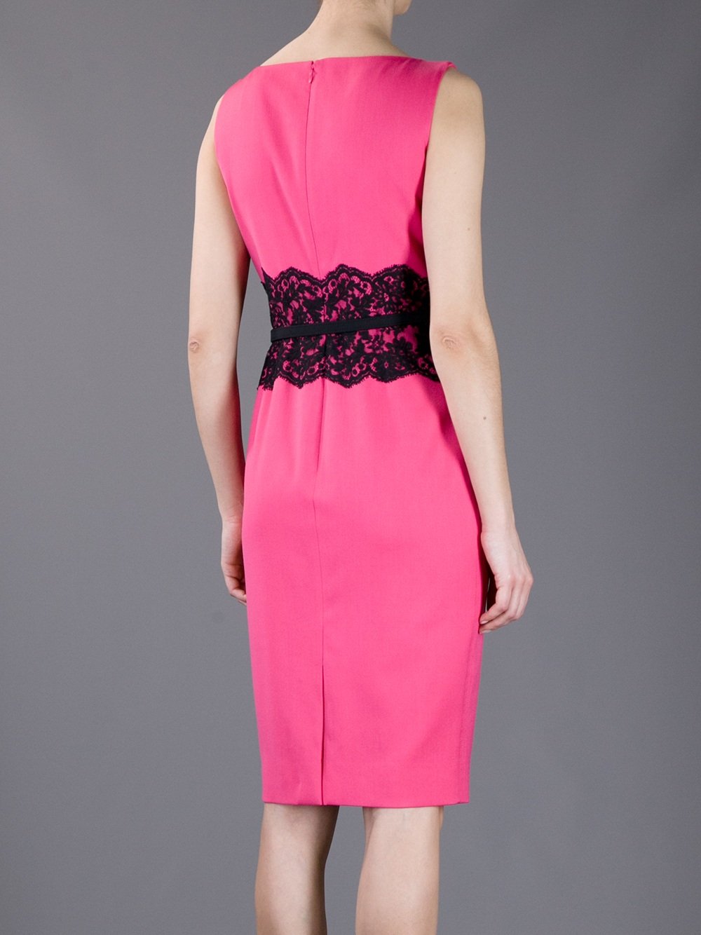 Valentino Lace Panel Shift Dress in Pink | Lyst