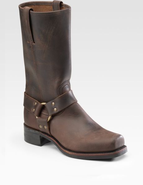 Frye Tall Leather Harness Boots in Brown for Men | Lyst