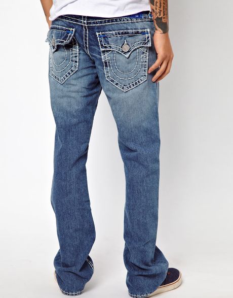 True Religion Jeans Ricky Super T Straight Fit Flap Pocket Light Wash ...