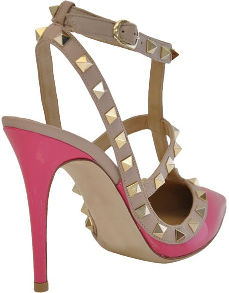 Valentino Rockstud Slingback Pump in Pink (fuchsia) | Lyst