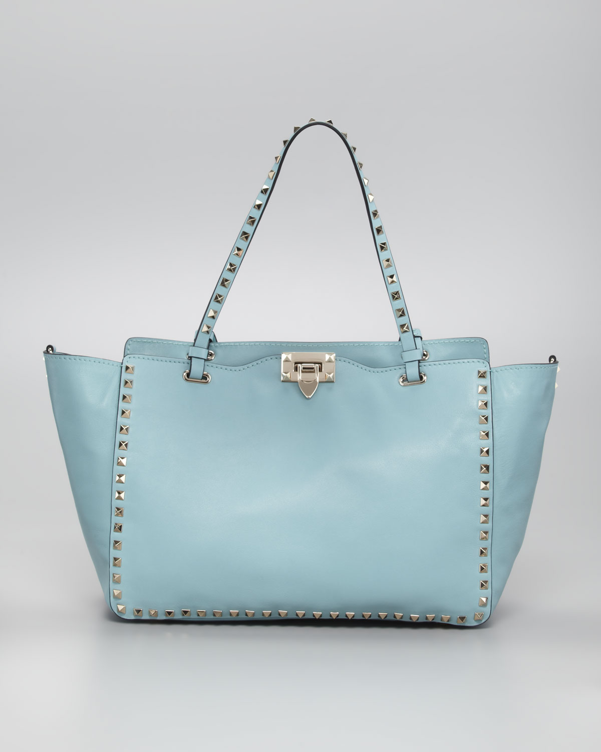 Lyst - Valentino Rockstud Medium Tote Bag in Blue