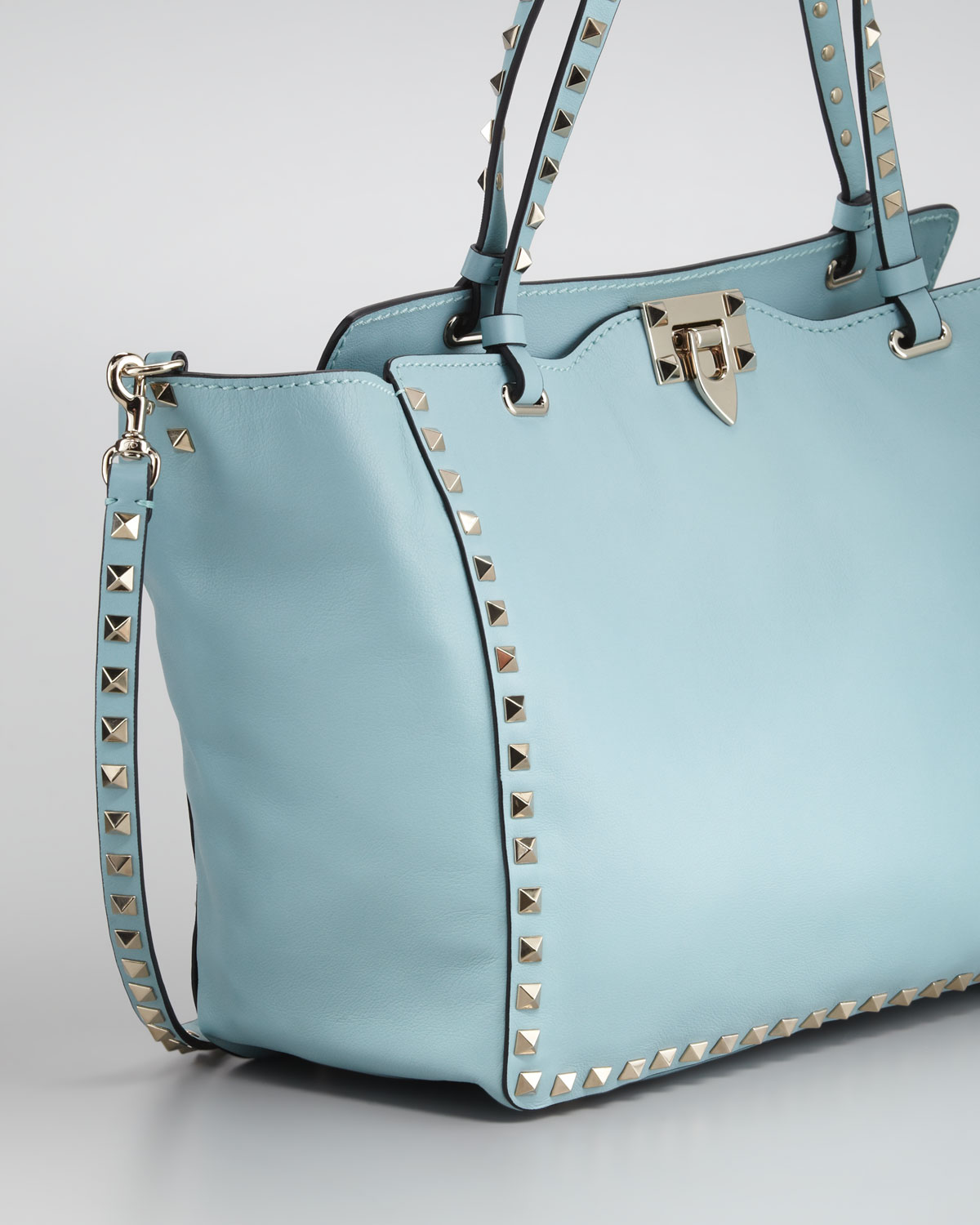 Lyst - Valentino Rockstud Medium Tote Bag in Blue