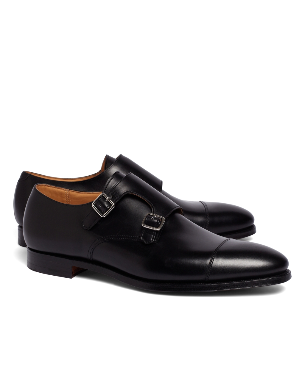 double monk black shoes