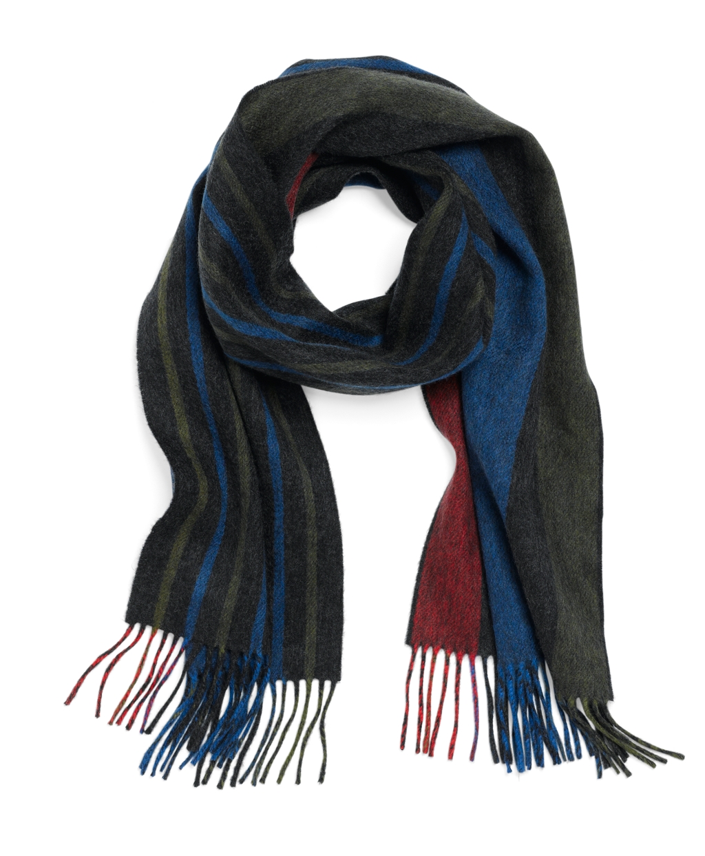 Lyst - Brooks Brothers Cashmere Double-faced Stripe Scarf in Blue for Men