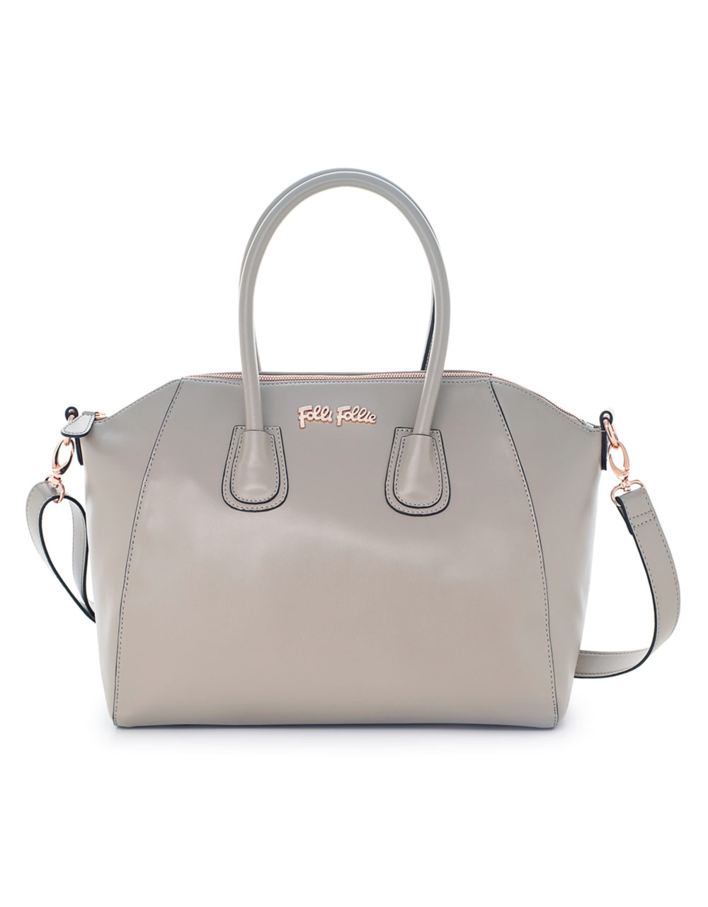 Folli Follie K Vintage Large Grey Satchel Handbag in Gray (warm grey ...