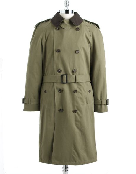 Hart Schaffner Marx Cotton Trench Coat in Green for Men (beige) | Lyst