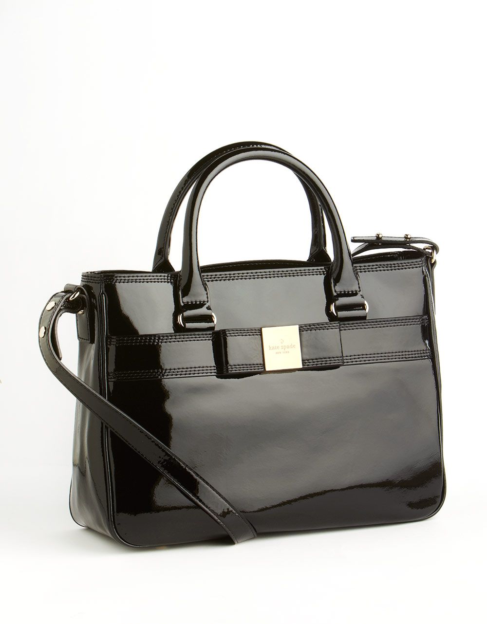Kate Spade Patent Leather Satchel Bag in Black - Lyst