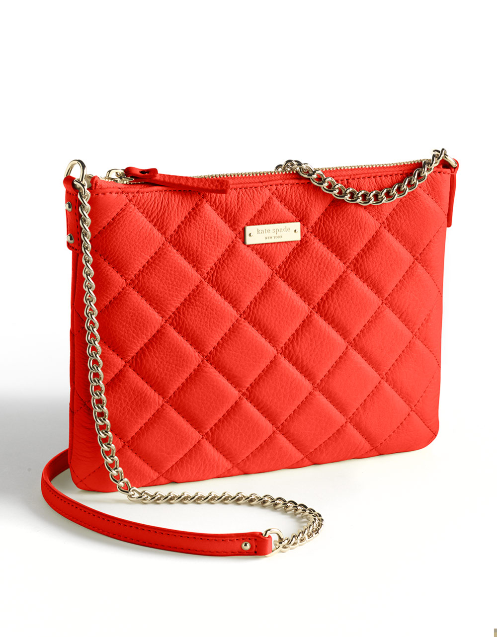 Kate Spade Ginnie Quilted Leather Clutch Bag in Red (maraschino) | Lyst