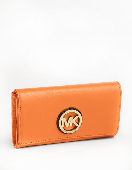 Michael Michael Kors Leather Wallet in Orange (tangerine) | Lyst