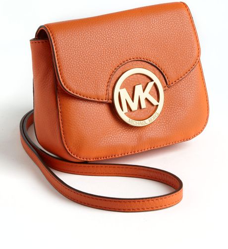 Michael Michael Kors Fulton Leather Crossbody Bag in Orange (tangerine ...