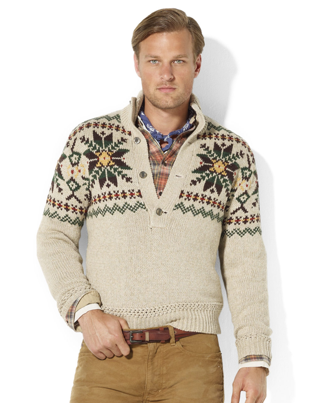 Polo ralph lauren Mock Turtleneck Sweater in Natural for Men | Lyst