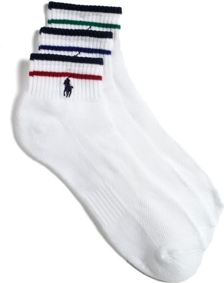 Polo Ralph Lauren Threepack Sport Socks in for Men (white assorted) | Lyst
