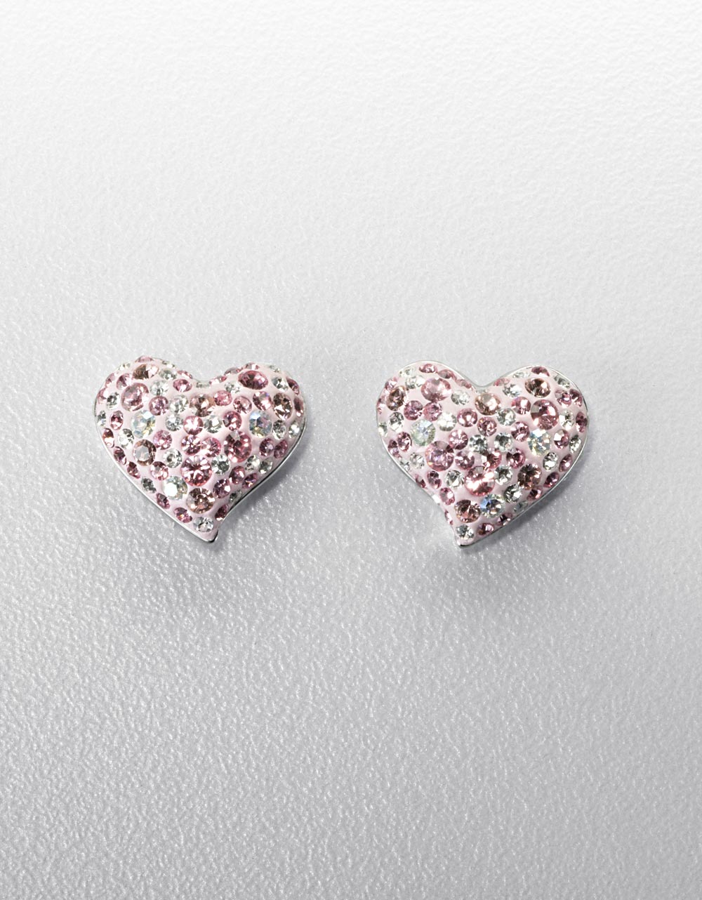 Swarovski Crystal Heart Stud Earrings in Pink | Lyst