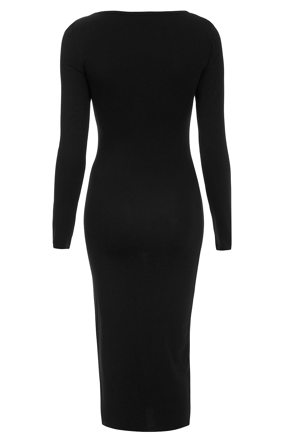 Topshop Plain Midi Bodycon Dress in Black | Lyst