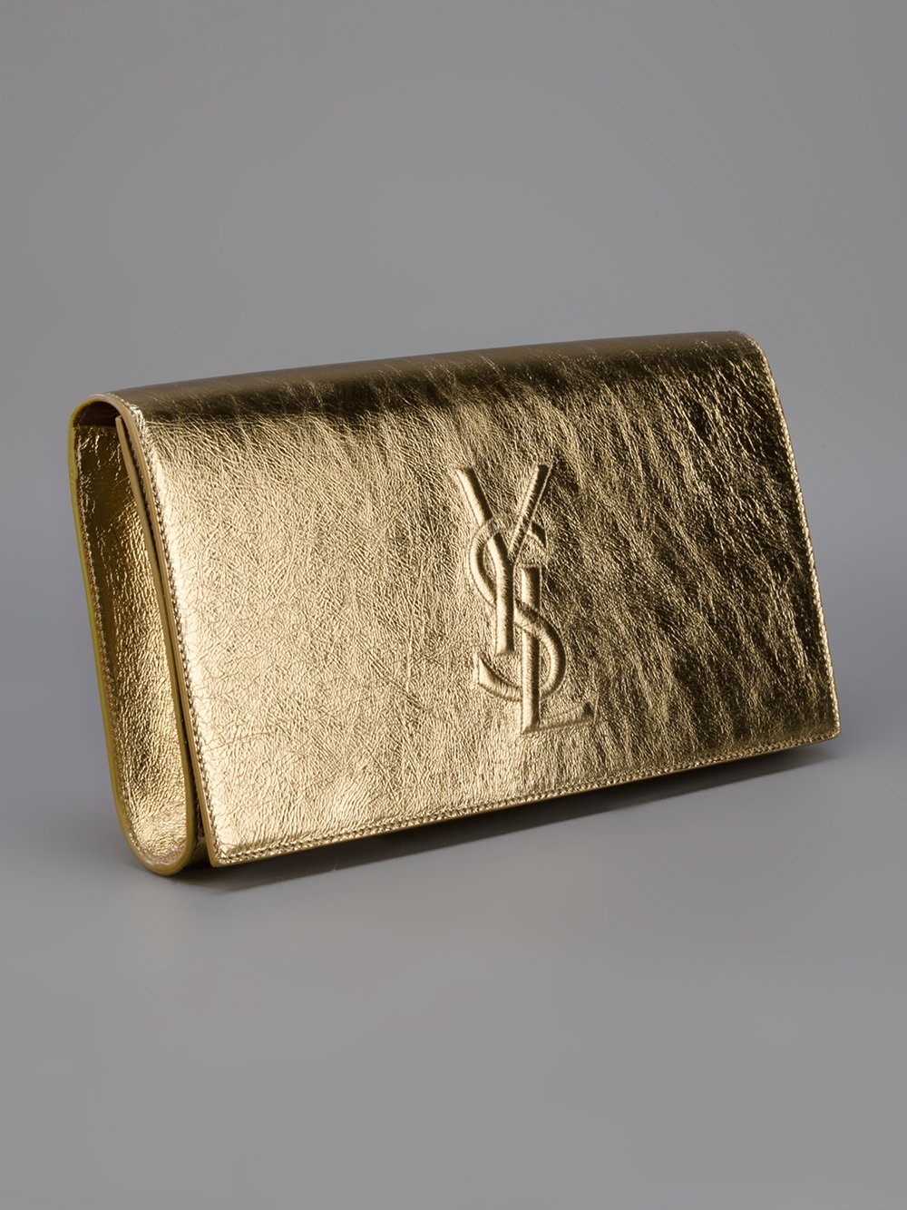 Saint laurent Belle Du Jour Clutch in Gold | Lyst  