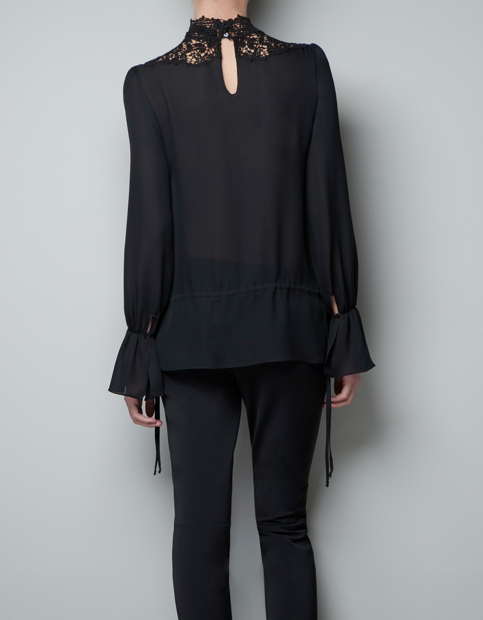 black silk blouse zara