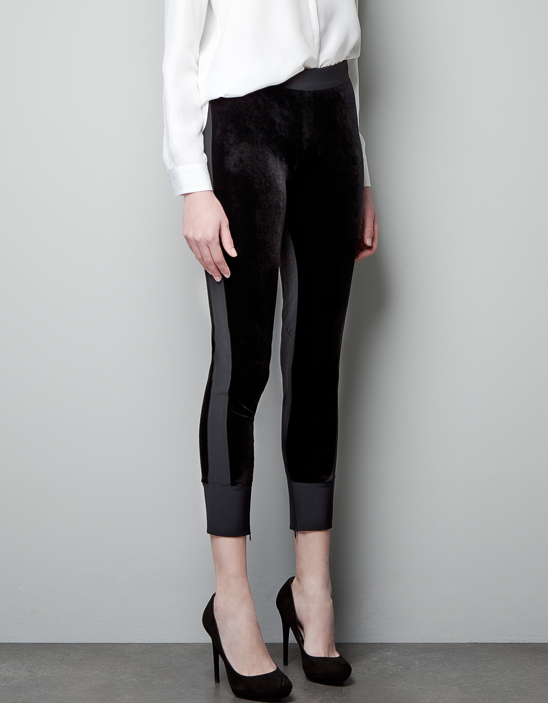 side stripe black trousers