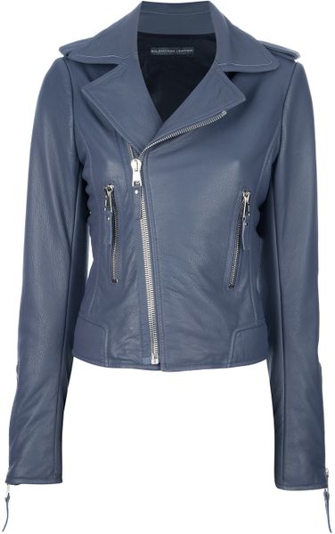 Balenciaga Leather Jacket in Gray (grey) | Lyst