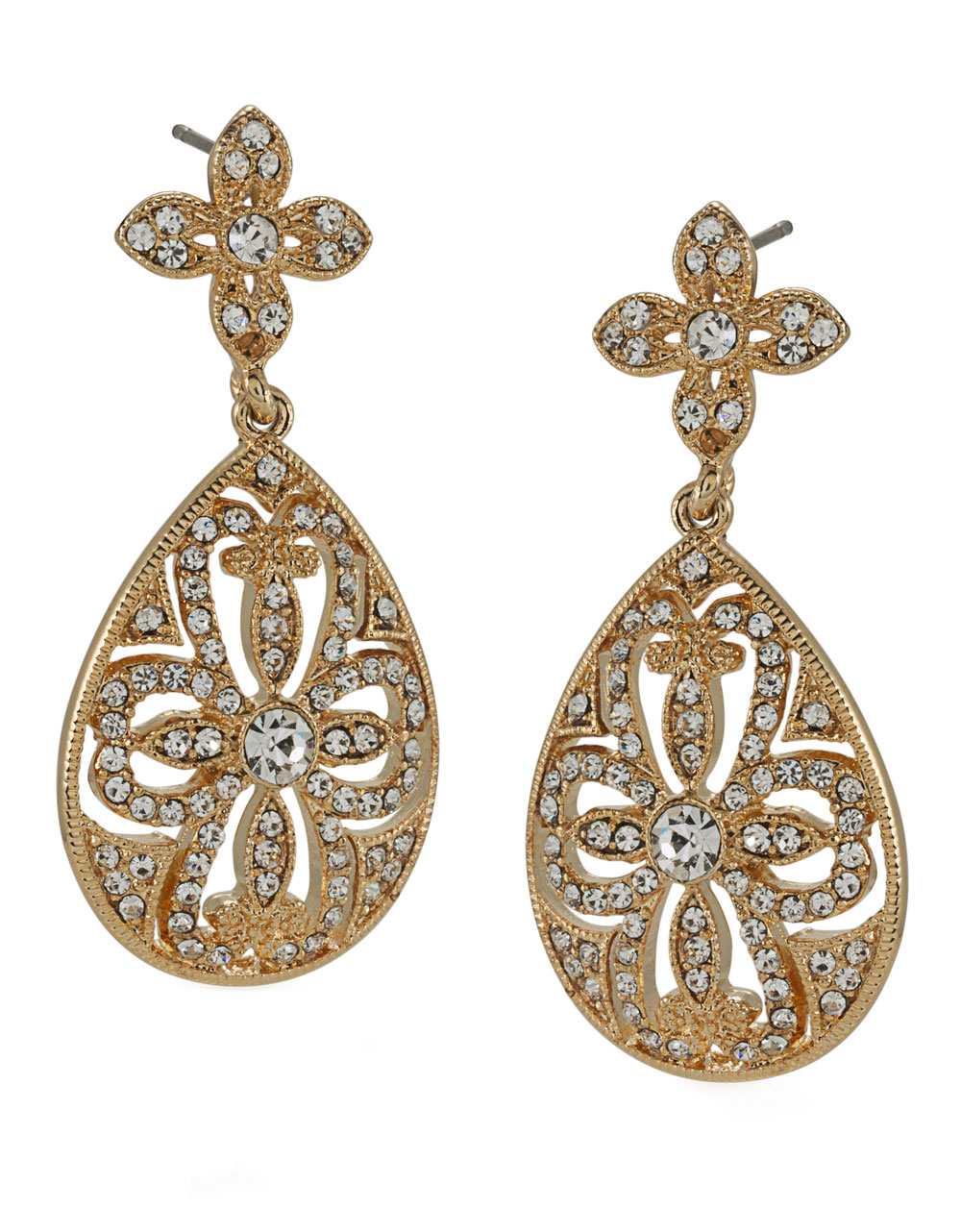 Carolee Champagne Toast Double Drop Earrings in Gold (goldxtl) | Lyst