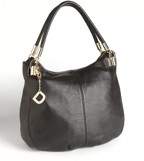 Dkny Large Leather Hobo Bag in Black | Lyst