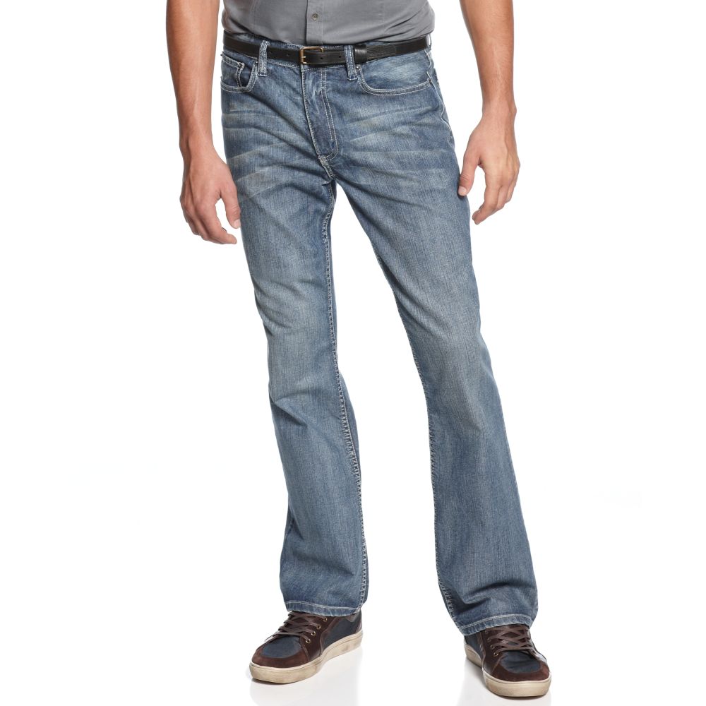 Kenneth Cole Reaction Washed Bootcut Jeans in Blue for Men | Lyst