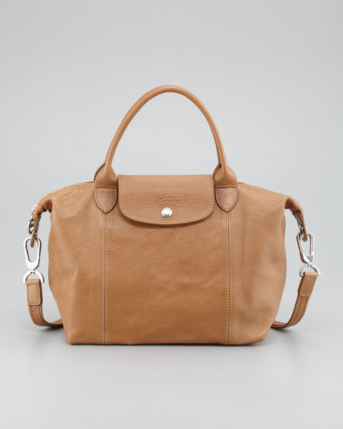 Longchamp Small Leather Tote Bag in Brown - Lyst