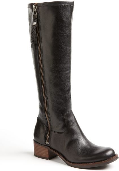 Lucky Brand Hesper Tall Leather Boots in Black (black leather) | Lyst