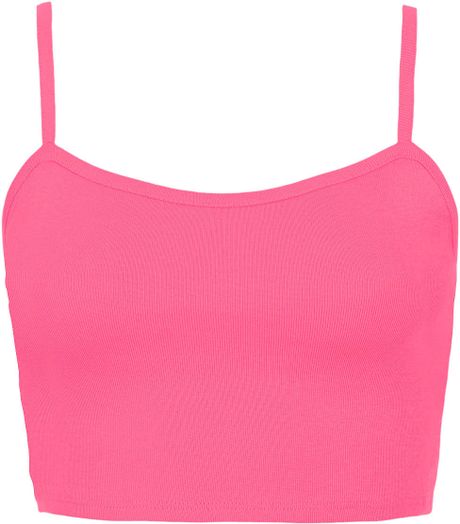 Topshop Bralet Crop Top in Pink (bubblegum pink) | Lyst