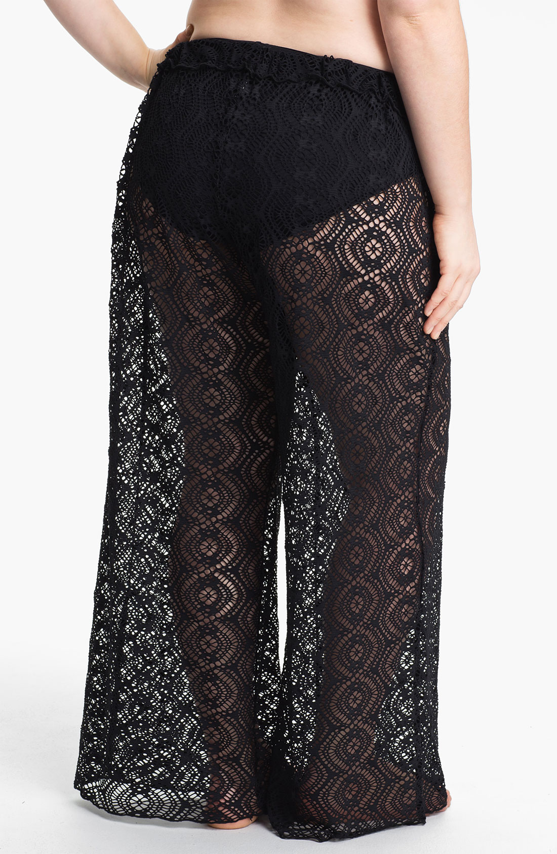 Becca | Black Marbella Crochet Coverup Pants Plus | Lyst
