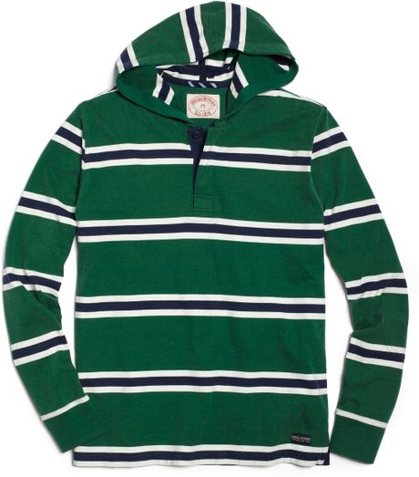 Brooks Brothers Rugby Stripe Pullover Hoodie in Green for Men (navy ...