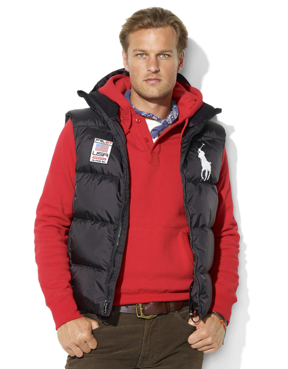 Polo Ralph Lauren Big Pony Down Vest in Black for Men Lyst