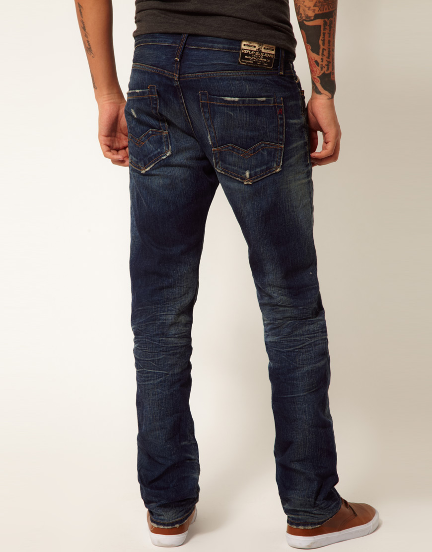 Lyst - Replay Jeans Waitom Regular Slim Straight Deep Flame in Blue for Men