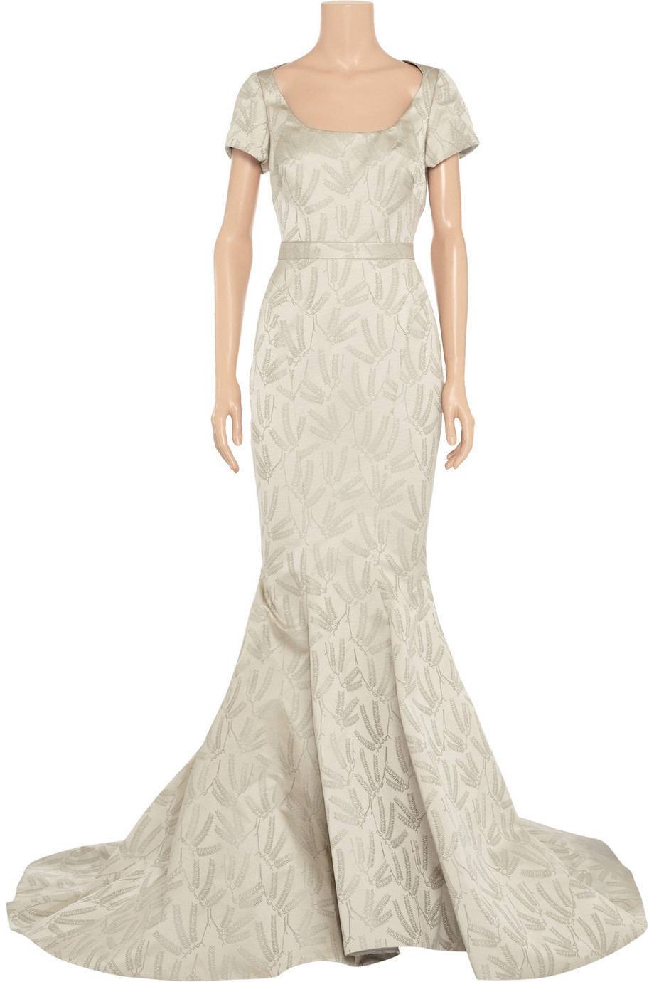 Lyst - Zac Posen Embroidered Sateen Gown in White