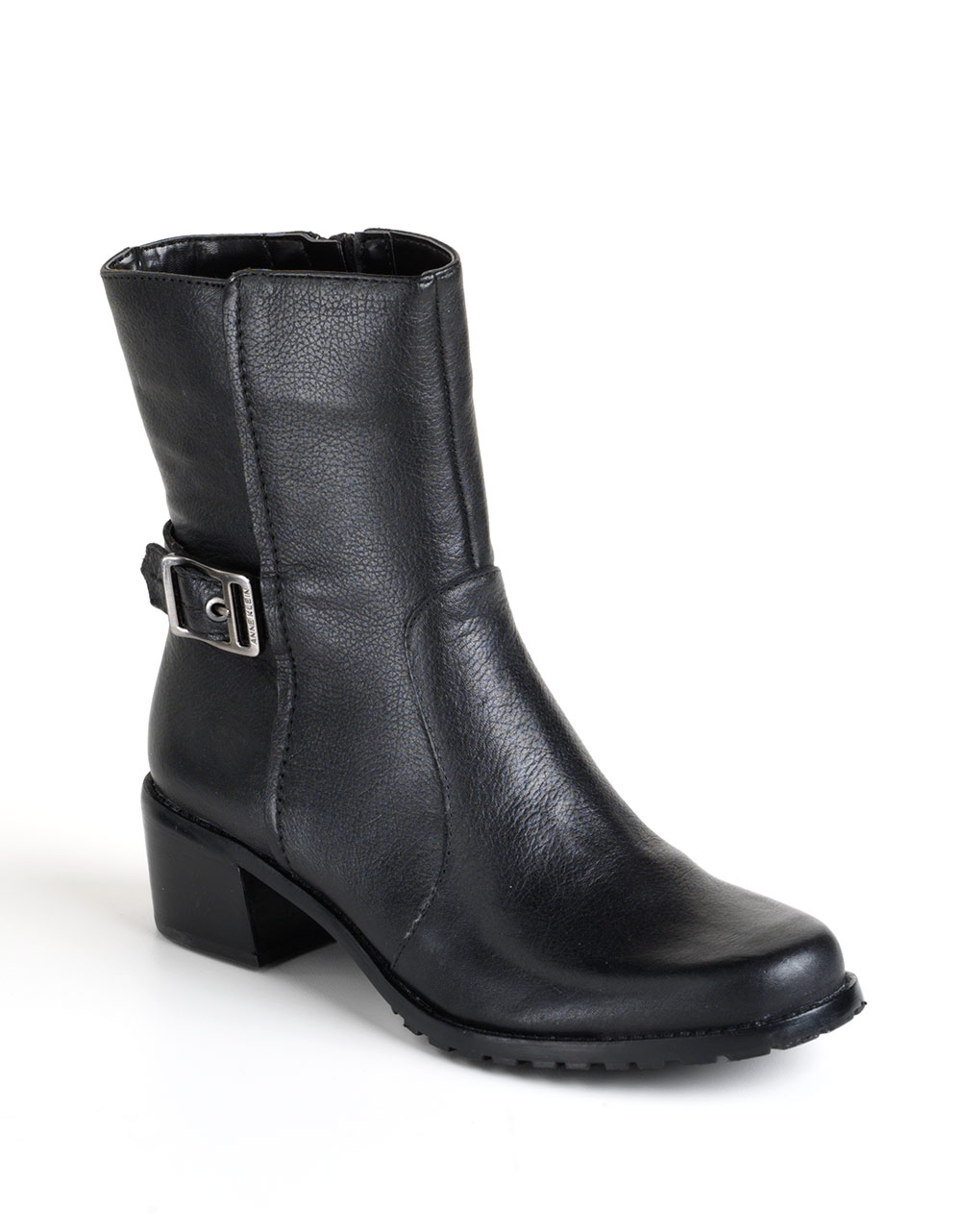 Anne Klein Emiliana Leather Ankle Boots in Black (black leather) | Lyst