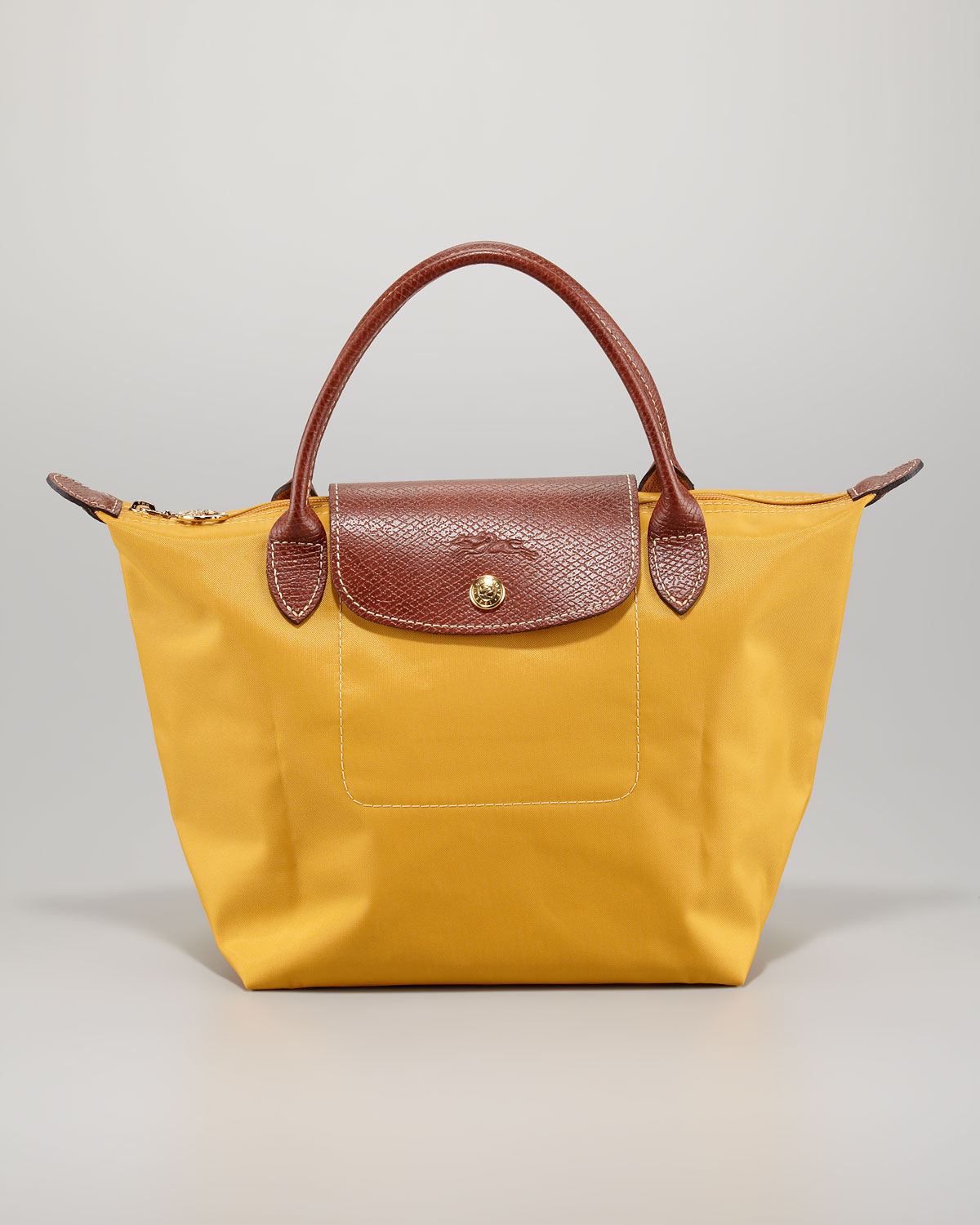 Lyst Longchamp Le Pliage Cuir Small Leather Tote Bag In Yellow Gallery