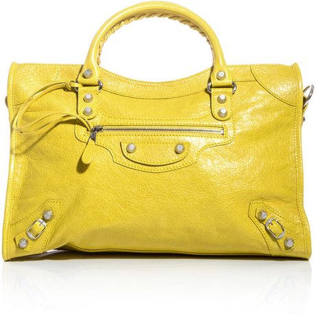 Balenciaga Giant City Bag in Yellow | Lyst