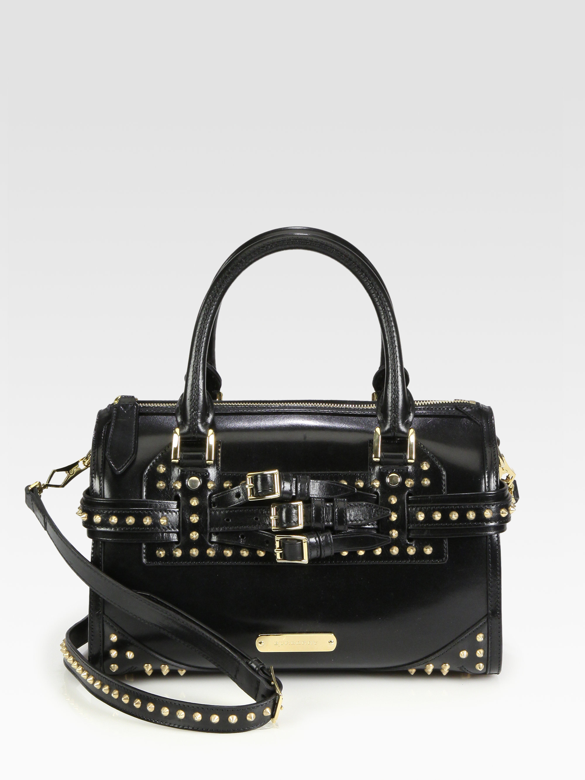 Lyst Burberry Studded Bowling Bag In Black Gallery