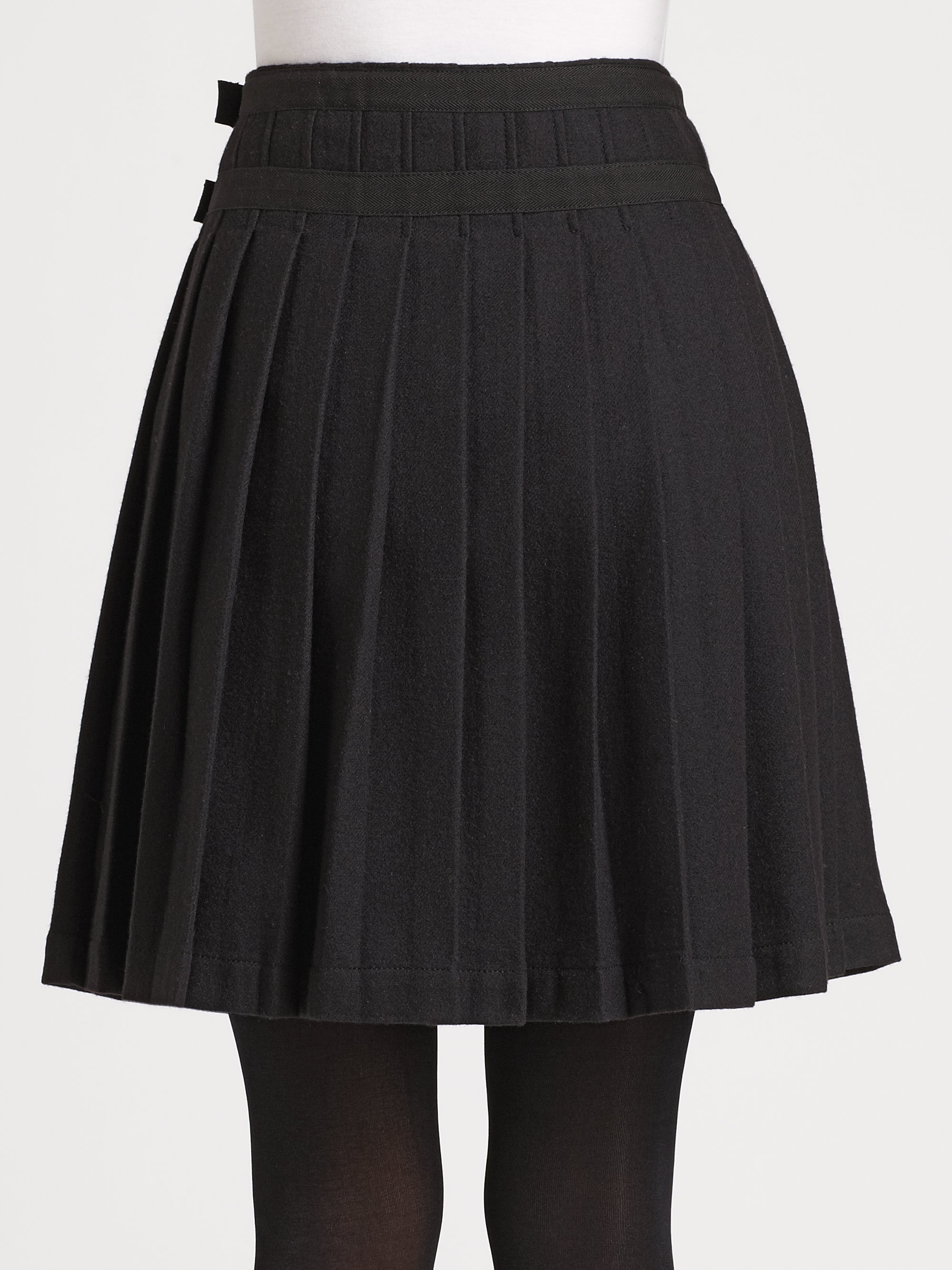 Burberry brit Pleated Kilt Skirt in Black | Lyst