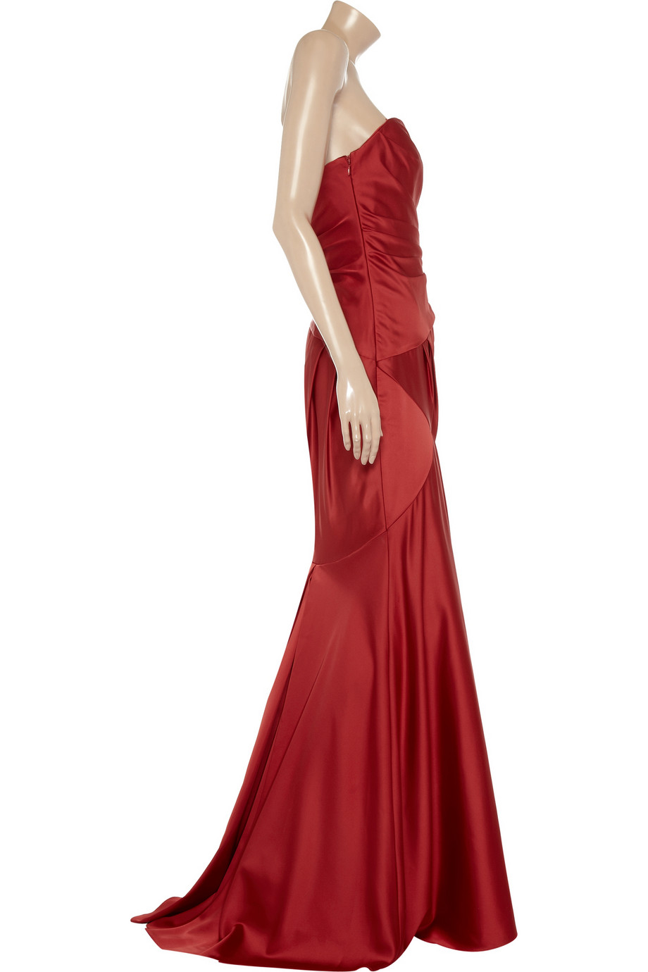 Lyst - Notte By Marchesa Strapless Satin Gown in Red