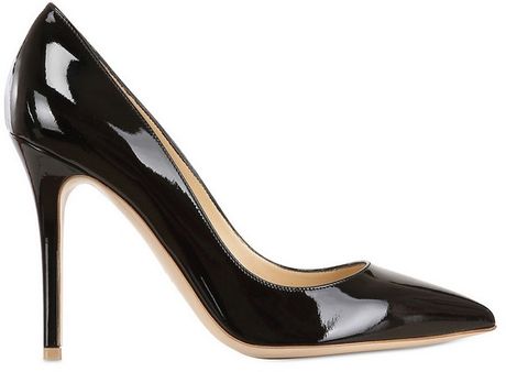 Semilla 100mm Patent Pointed Toe Pumps in Black | Lyst