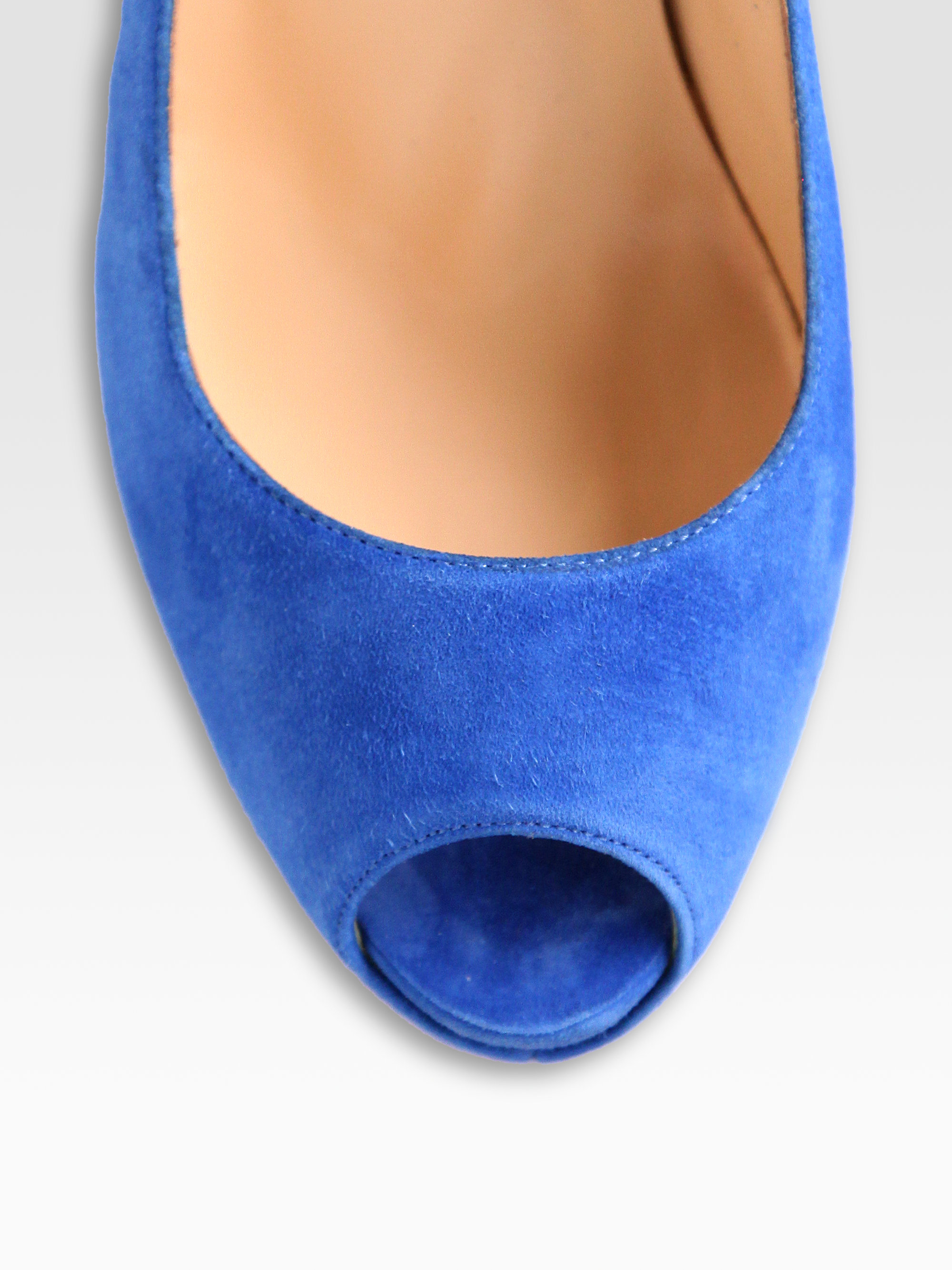 Christian louboutin Highness Suede Platform Pumps in (blue) | Lyst